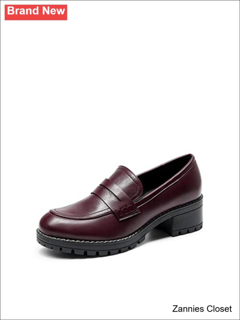 ✨ DREAM PAIRS Women's Penny Chunky Loafers Faux Leather Work Shoes